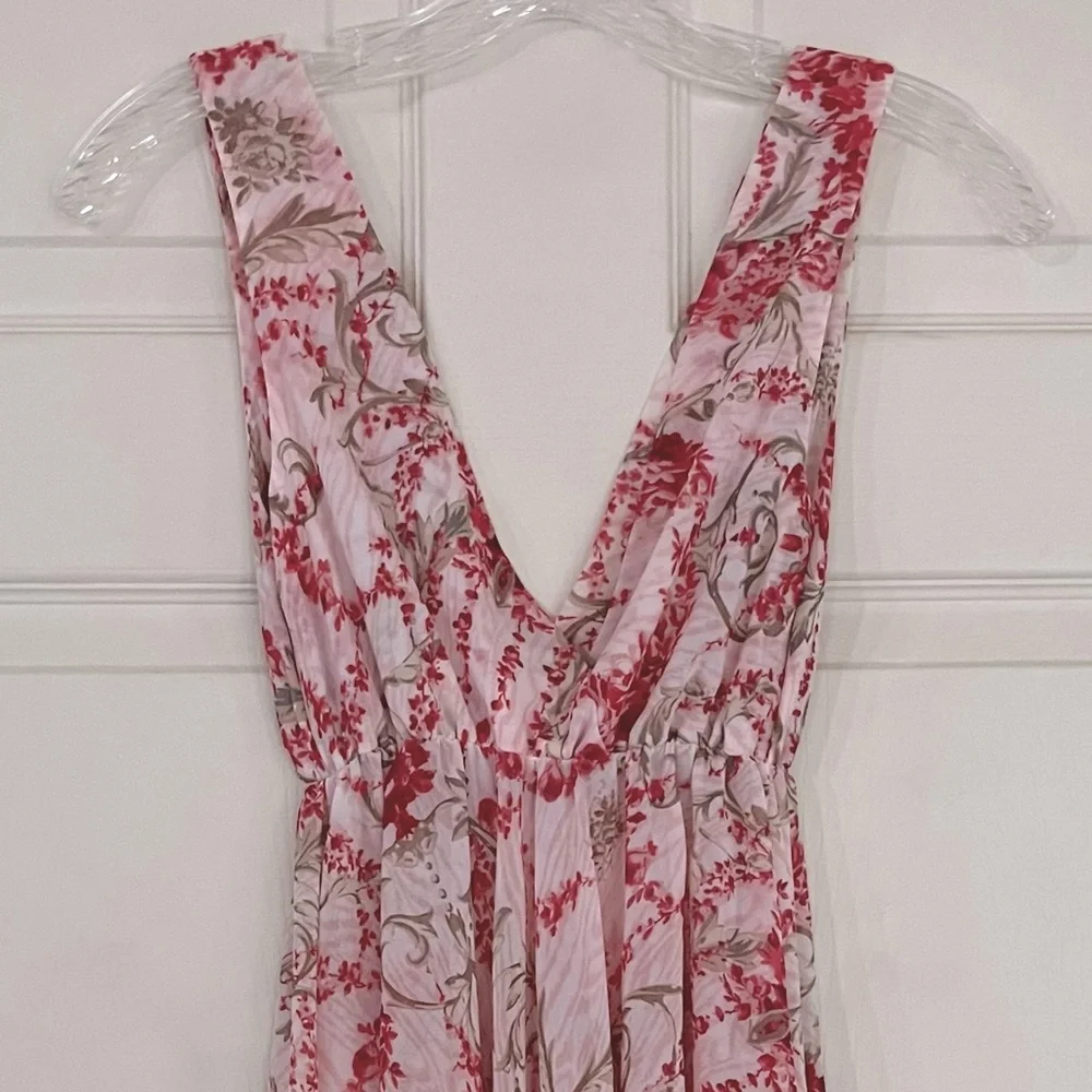 🌸3/$25 Gilligan & O’Malley Pink & Red Floral Babydoll Chemise Nightgown, Size S - Picture 5 of 11